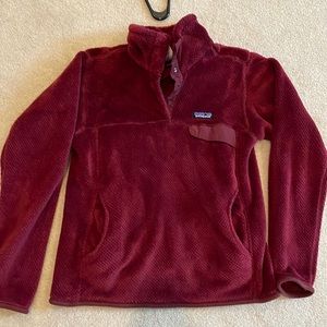 Patagonia Retool Snap-T Womens S Pullover Fleece very good cond burgundy maroon